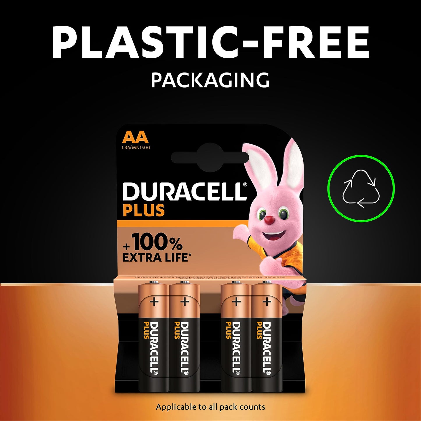 DURACELL Plus AA Batteries (12 Pack) – Alkaline Batteries 1.5V – Up to 150% Extra Life with POWER BOOST Actives– Reliability For Everyday Devices – 0% Plastic Packaging – 10-Year Storage - MN1500